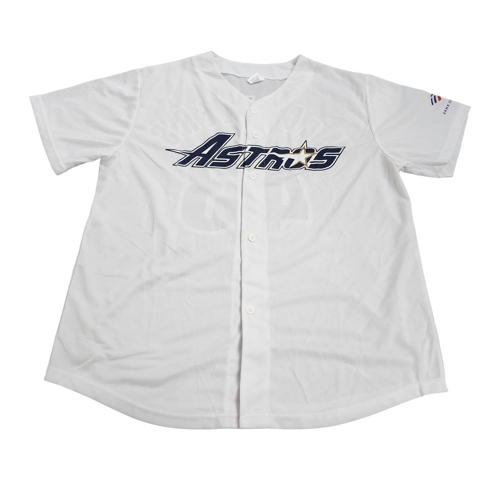 HOUSTON ASTROS MENS XL WHITE MLB BASEBALL JERSEY MCCULLERS 43 BUTTON-DOWN EUC